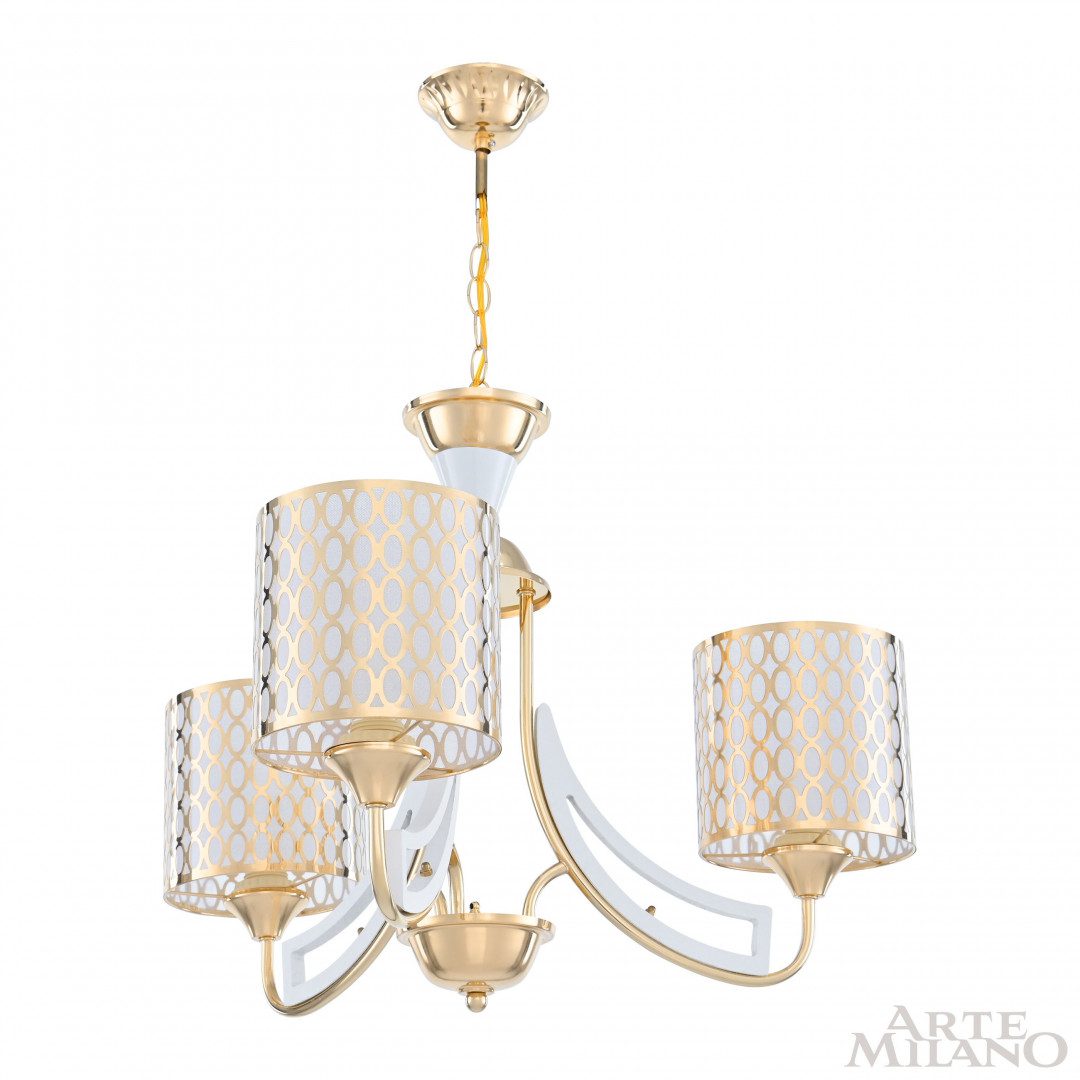 Подвесная люстра Arte Milano Florentia-3387 303387/3 Wh/Gd Подвесная люстра Arte Milano Florentia-3387 303387/3 Wh/Gd