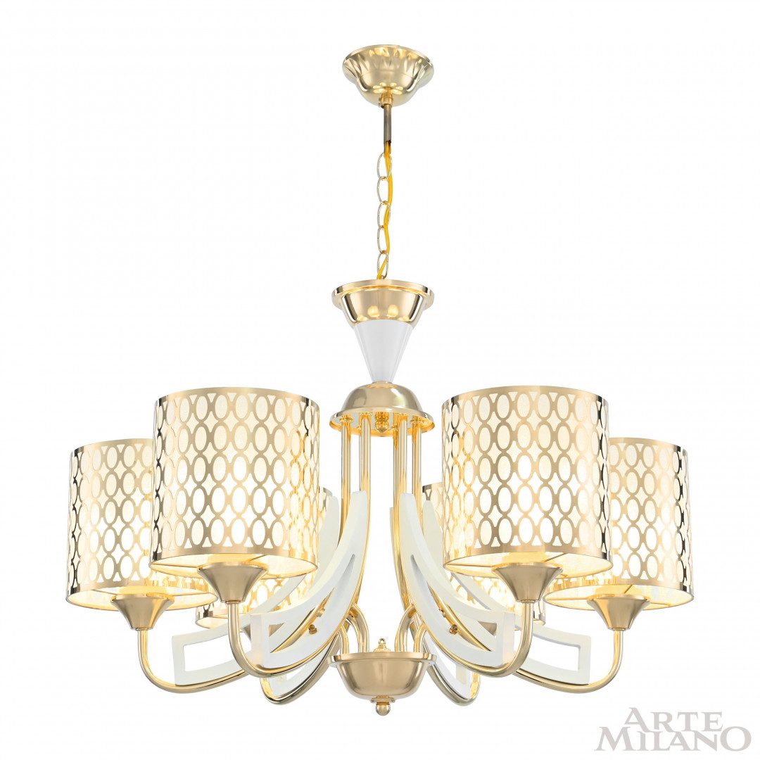 Подвесная люстра Arte Milano Florentia-3387 303387/6 Wh/Gd Подвесная люстра Arte Milano Florentia-3387 303387/6 Wh/Gd