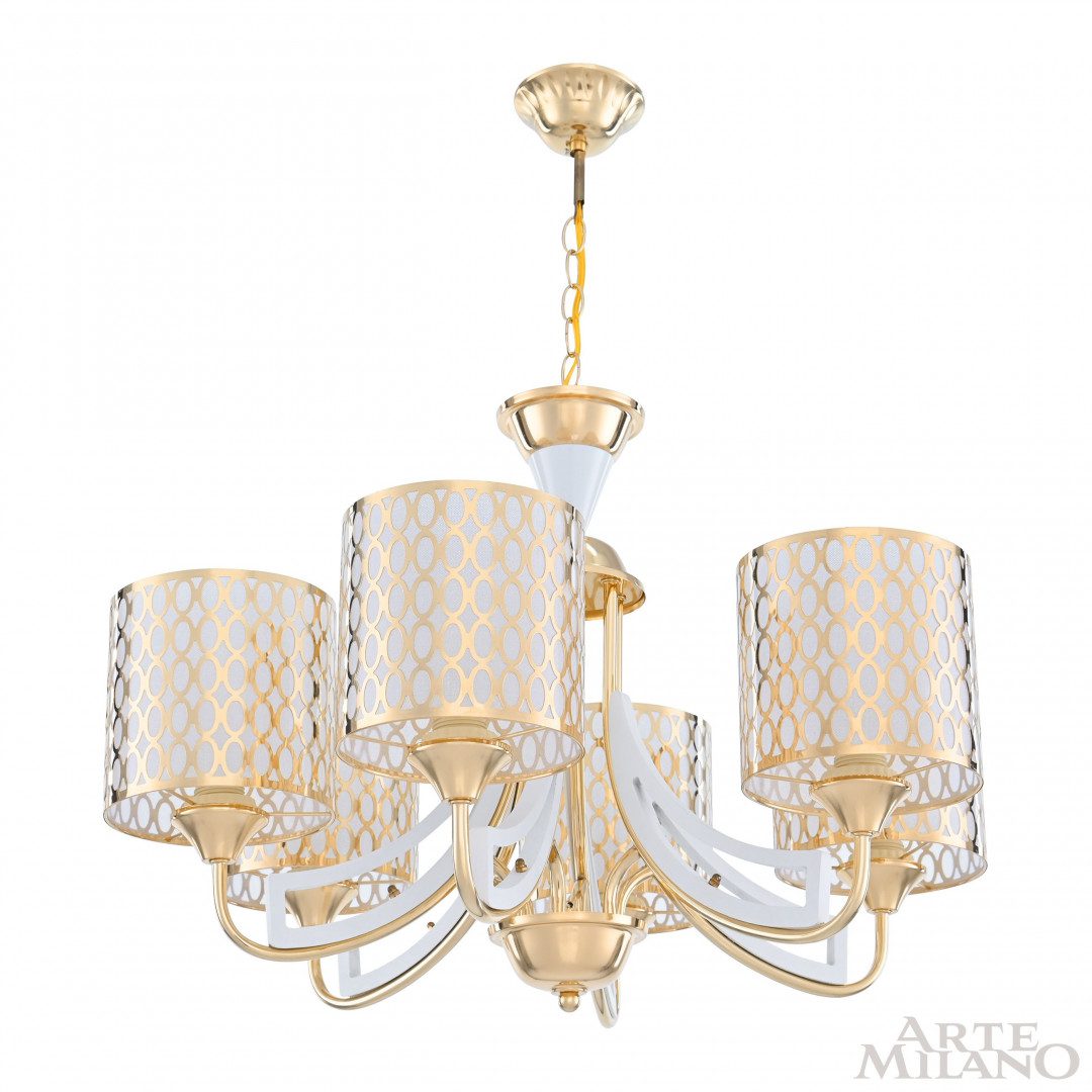Подвесная люстра Arte Milano Florentia-3387 303387/6 Wh/Gd Подвесная люстра Arte Milano Florentia-3387 303387/6 Wh/Gd