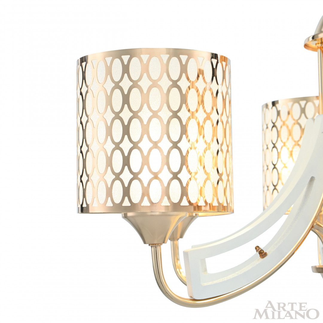 Подвесная люстра Arte Milano Florentia-3387 303387/6 Wh/Gd Подвесная люстра Arte Milano Florentia-3387 303387/6 Wh/Gd