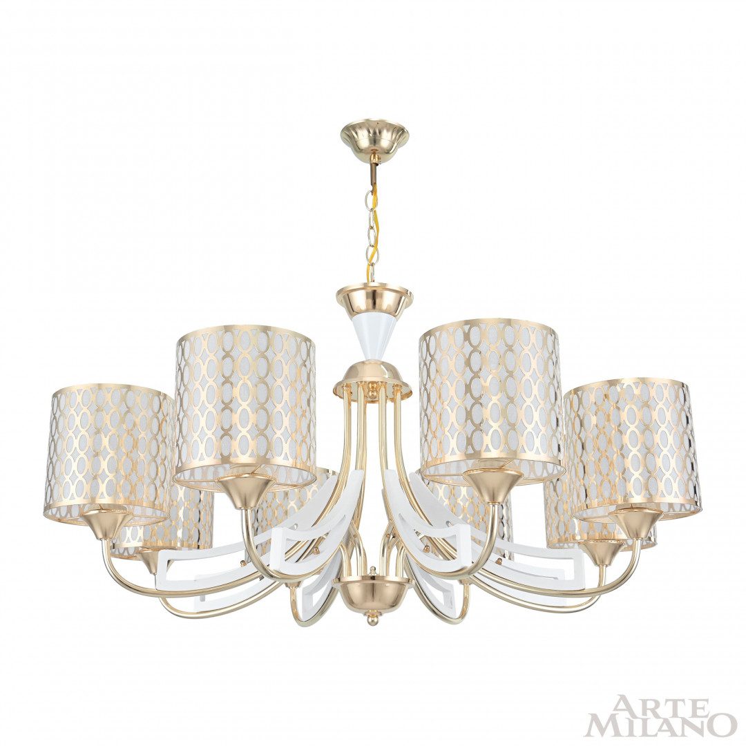 Подвесная люстра Arte Milano Florentia-3387 303387/8 Wh/Gd Подвесная люстра Arte Milano Florentia-3387 303387/8 Wh/Gd