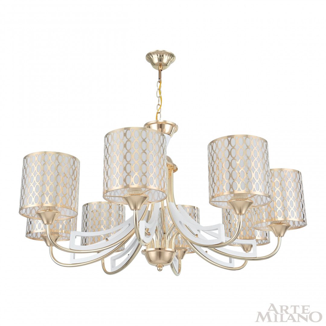 Подвесная люстра Arte Milano Florentia-3387 303387/8 Wh/Gd Подвесная люстра Arte Milano Florentia-3387 303387/8 Wh/Gd