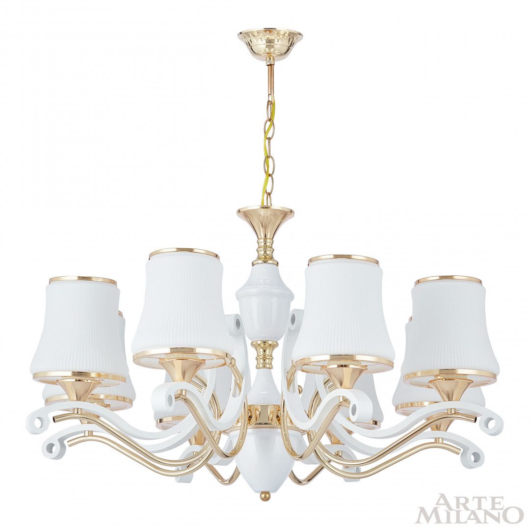 Подвесная люстра Arte Milano Florentia-3987 303987/8 Wh/Gd Подвесная люстра Arte Milano Florentia-3987 303987/8 Wh/Gd