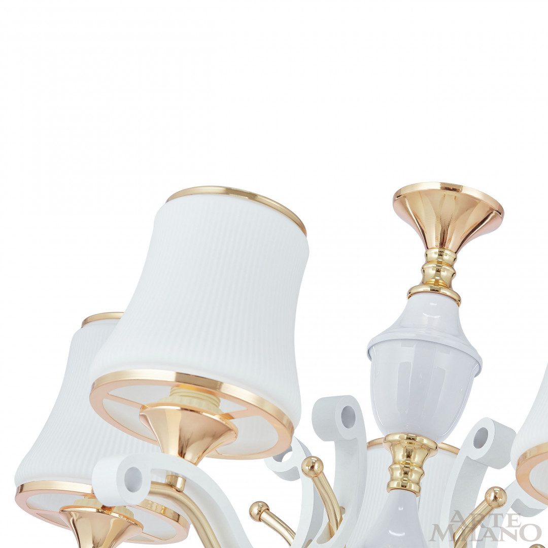Подвесная люстра Arte Milano Florentia-3987 303987/8 Wh/Gd Подвесная люстра Arte Milano Florentia-3987 303987/8 Wh/Gd