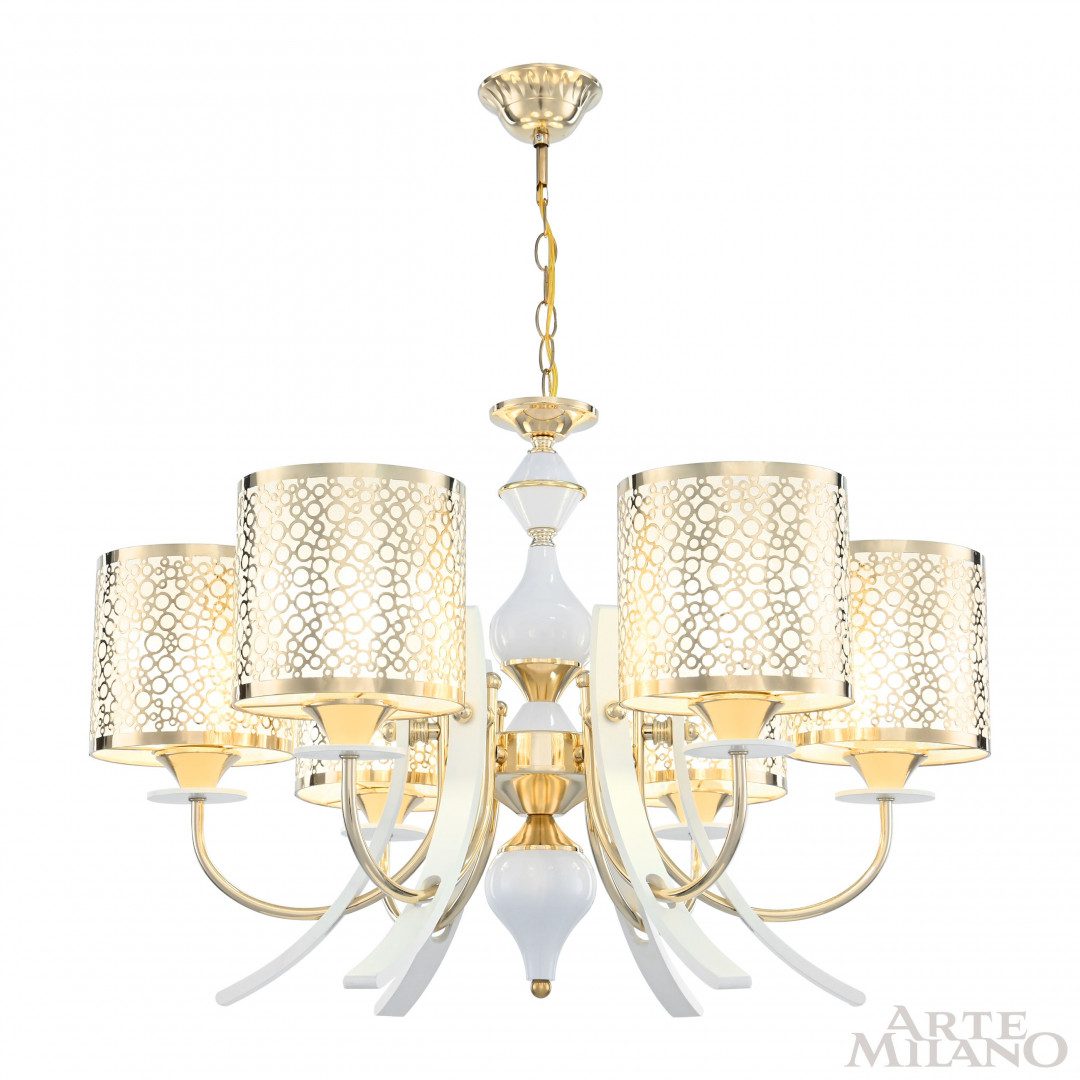 Подвесная люстра Arte Milano Florentia-6067 306067/6 Wh/Gd Подвесная люстра Arte Milano Florentia-6067 306067/6 Wh/Gd