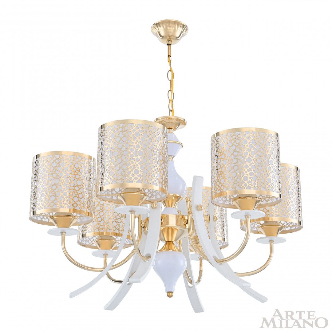 Подвесная люстра Arte Milano Florentia-6067 306067/6 Wh/Gd Подвесная люстра Arte Milano Florentia-6067 306067/6 Wh/Gd
