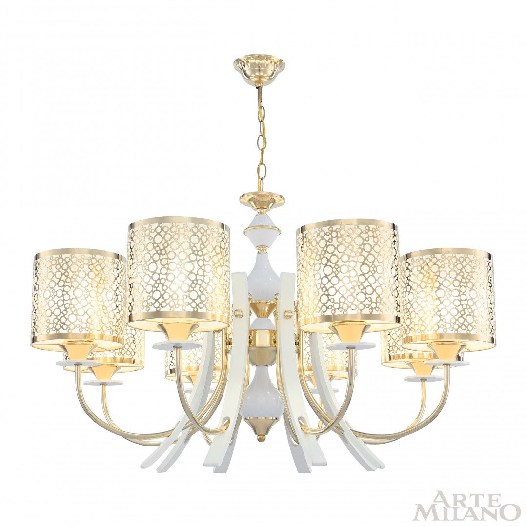 Подвесная люстра Arte Milano Florentia-6067 306067/8 Wh/Gd Подвесная люстра Arte Milano Florentia-6067 306067/8 Wh/Gd