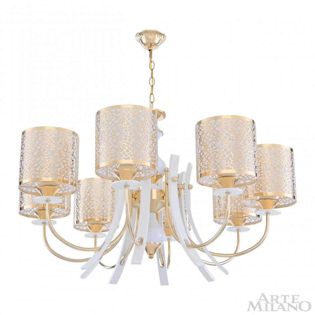 Подвесная люстра Arte Milano Florentia-6067 306067/8 Wh/Gd Подвесная люстра Arte Milano Florentia-6067 306067/8 Wh/Gd