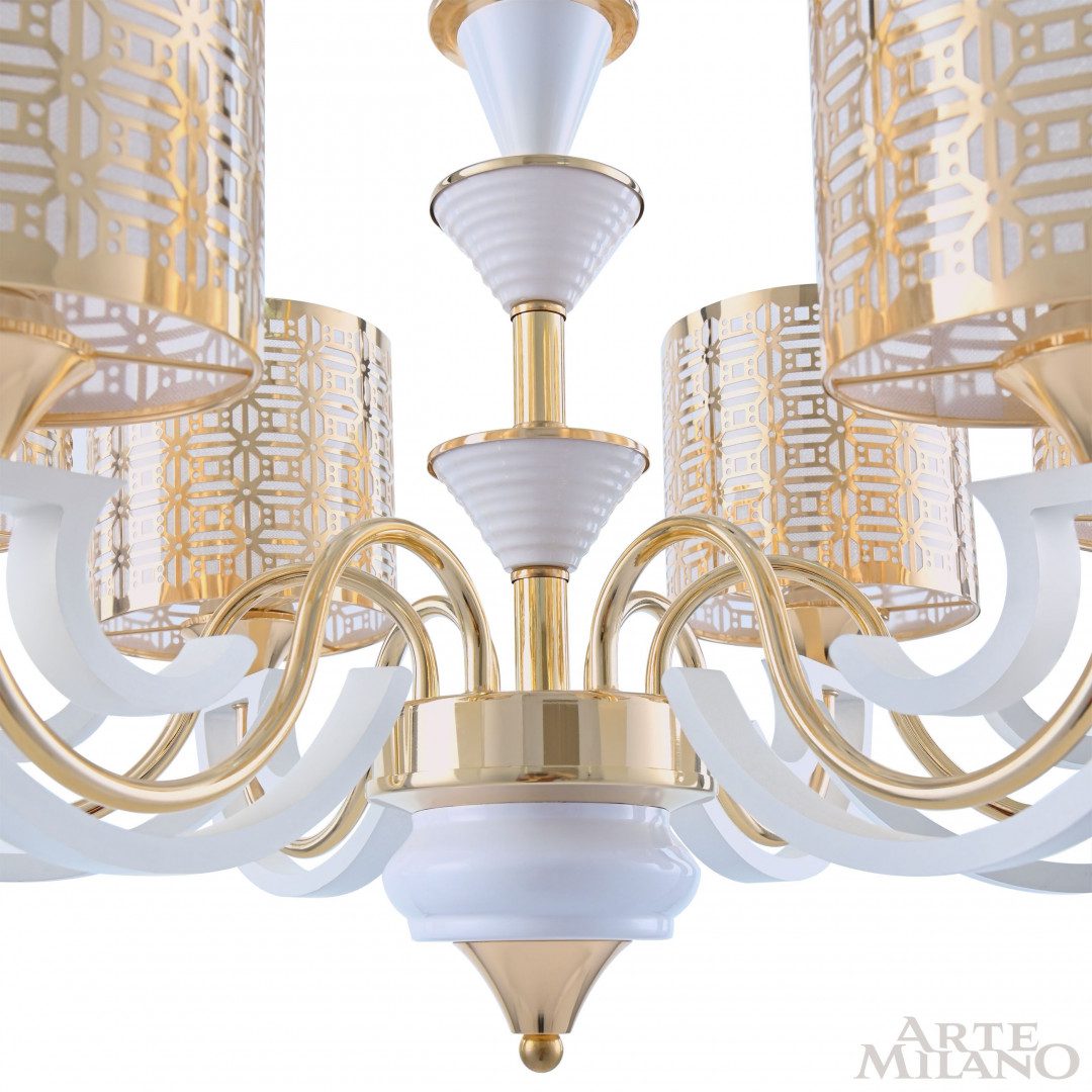 Подвесная люстра Arte Milano Florentia-8857 308857/6 Wh/Gd Подвесная люстра Arte Milano Florentia-8857 308857/6 Wh/Gd
