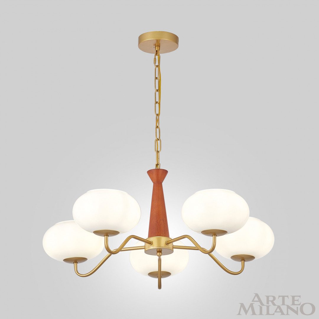 Подвесная люстра Arte Milano Napoli 310166/D680/5 BS/WD Подвесная люстра Arte Milano Napoli 310166/D680/5 BS/WD