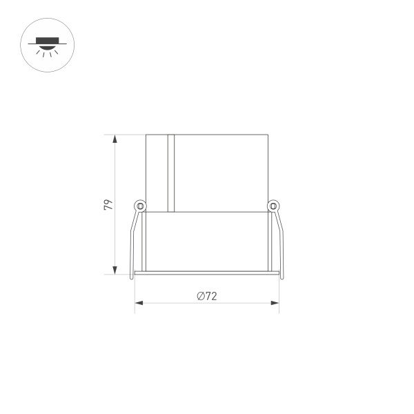 Встраиваемый светильник Arlight MS-Atlas-Built-R72-20W Warm3000 035456 Встраиваемый светильник Arlight MS-Atlas-Built-R72-20W Warm3000 035456