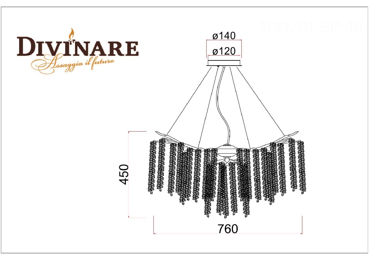 Подвесная люстра Divinare Salice 3133/01 SP-10 Подвесная люстра Divinare Salice 3133/01 SP-10
