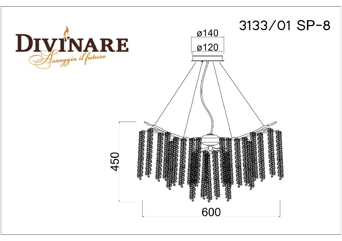Подвесная люстра Divinare Salice 3133/01 SP-8 Подвесная люстра Divinare Salice 3133/01 SP-8