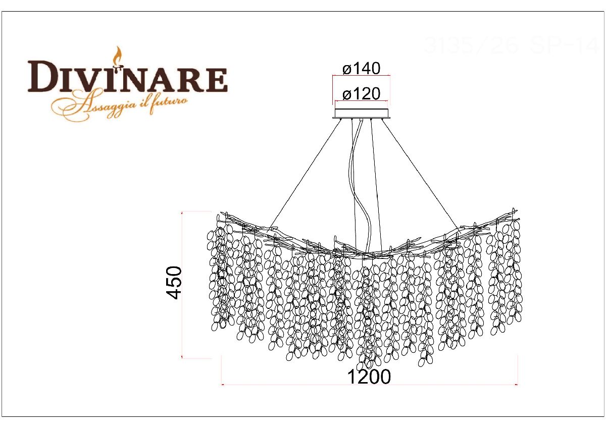 Подвесная люстра Divinare Salice 3135/26 SP-14 Подвесная люстра Divinare Salice 3135/26 SP-14