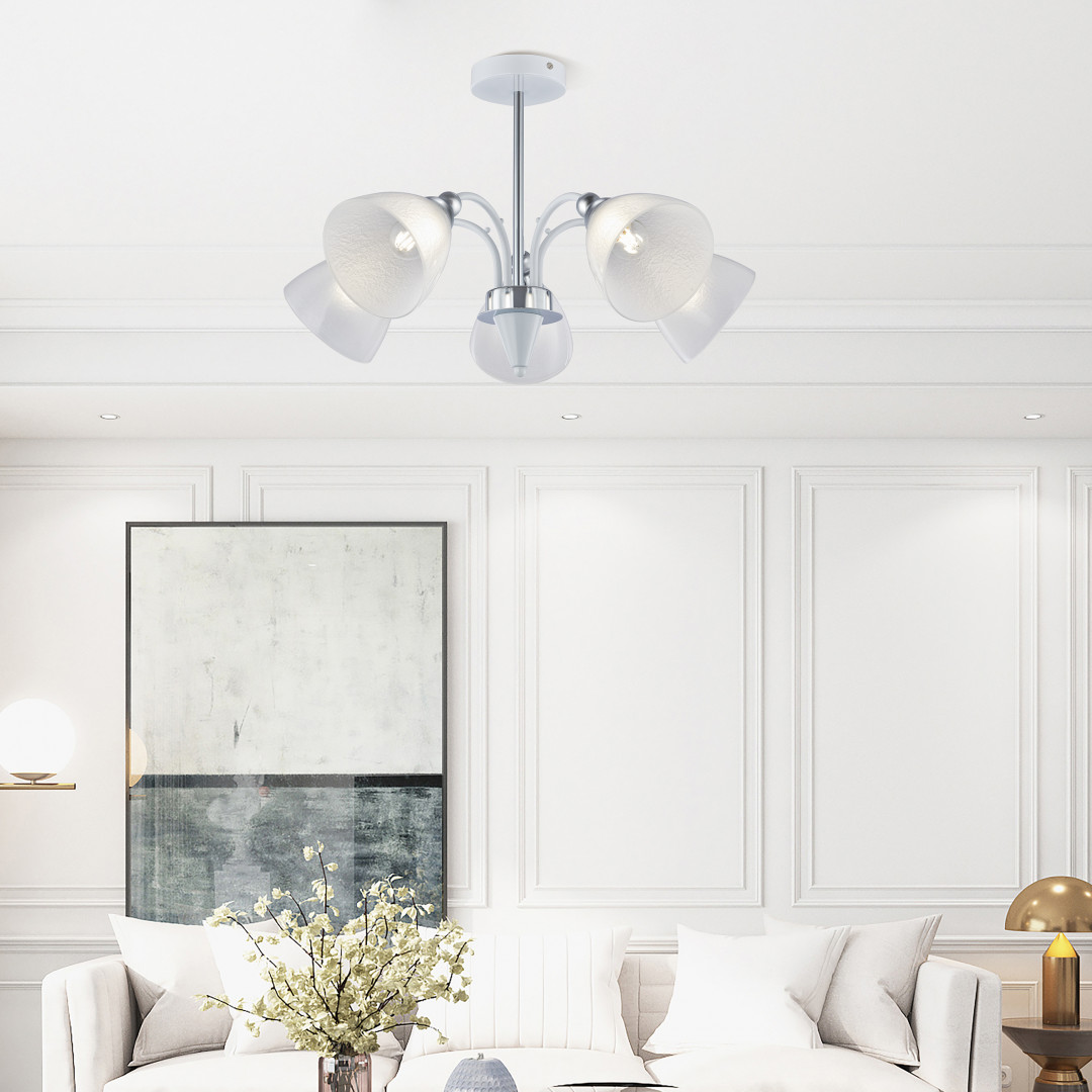 Люстра на штанге Arte Milano Napoli 326008/5 WH+CR Люстра на штанге Arte Milano Napoli 326008/5 WH+CR