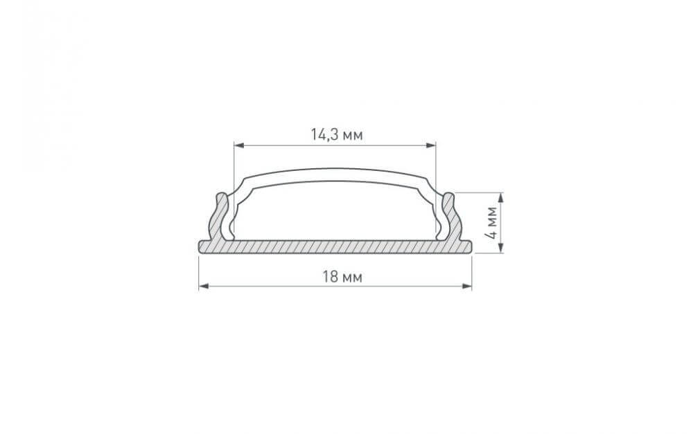 Профиль Arlight ARH-BENT-W18-2000 ANOD 023087 Профиль Arlight ARH-BENT-W18-2000 ANOD 023087