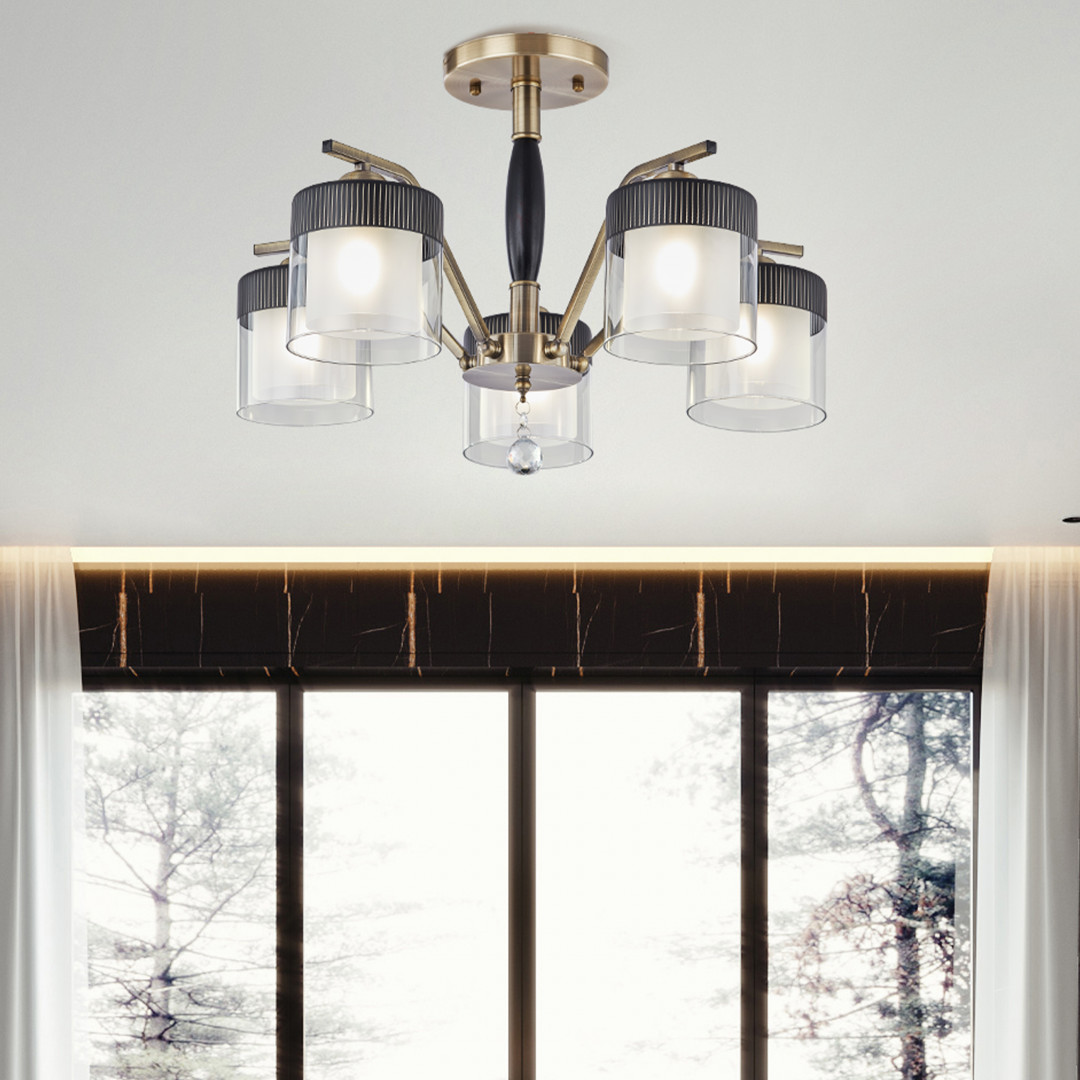 Люстра на штанге Arte Milano Napoli 332646/5 AB+BK Люстра на штанге Arte Milano Napoli 332646/5 AB+BK