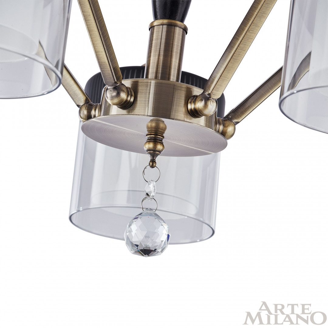 Люстра на штанге Arte Milano Napoli 332646/5 AB+BK Люстра на штанге Arte Milano Napoli 332646/5 AB+BK