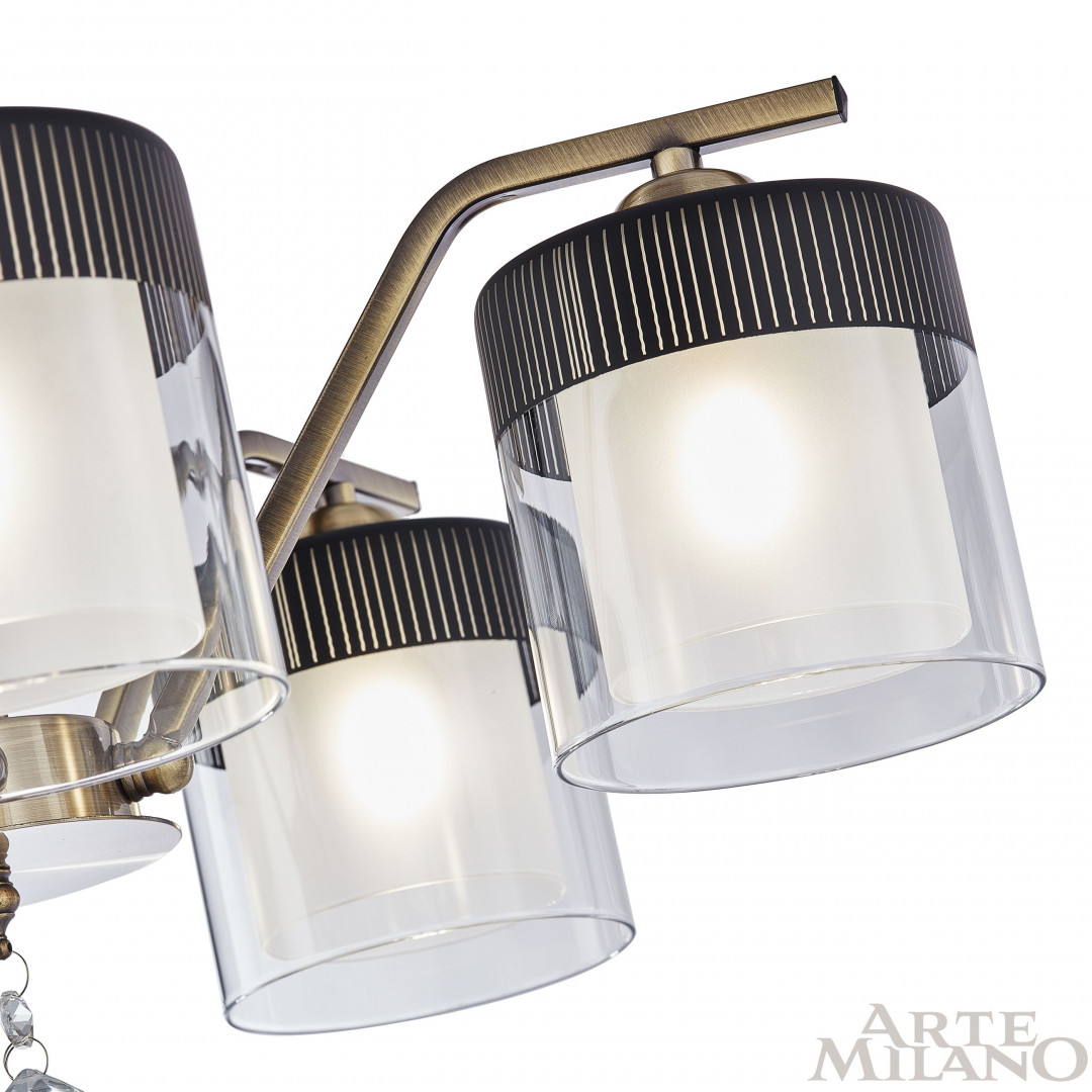 Люстра на штанге Arte Milano Napoli 332646/5 AB+BK Люстра на штанге Arte Milano Napoli 332646/5 AB+BK