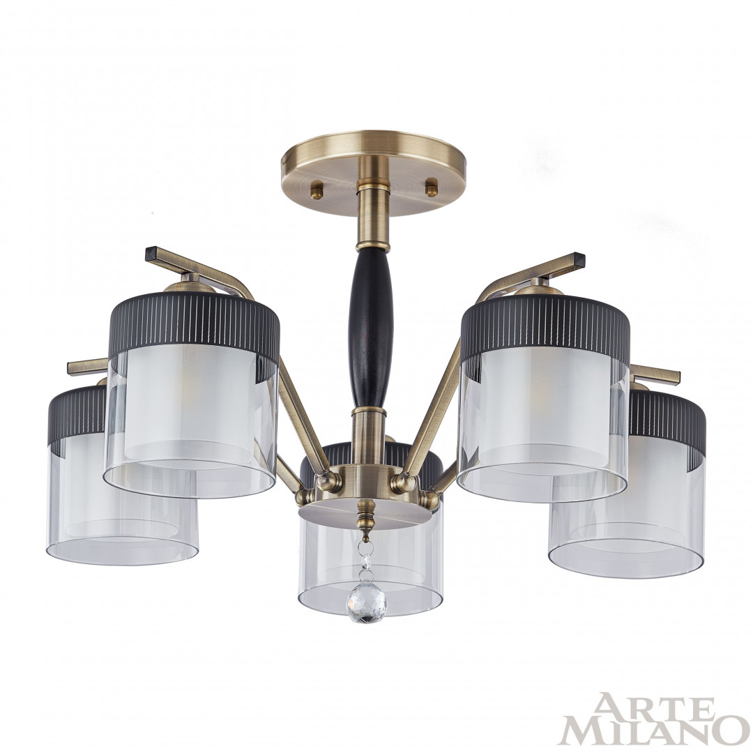 Люстра на штанге Arte Milano Napoli 332646/5 AB+BK Люстра на штанге Arte Milano Napoli 332646/5 AB+BK