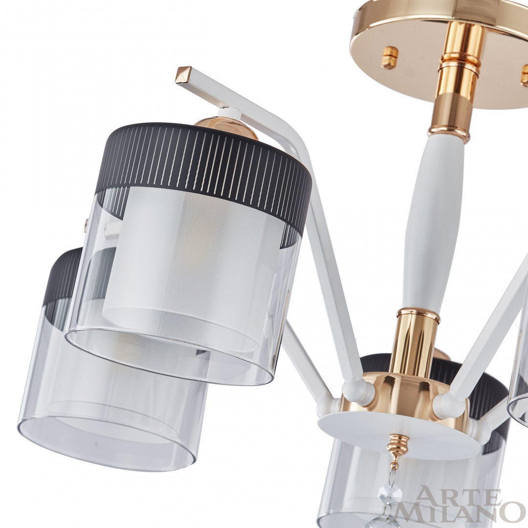 Люстра на штанге Arte Milano Napoli 332646/5 FGD+WT Люстра на штанге Arte Milano Napoli 332646/5 FGD+WT