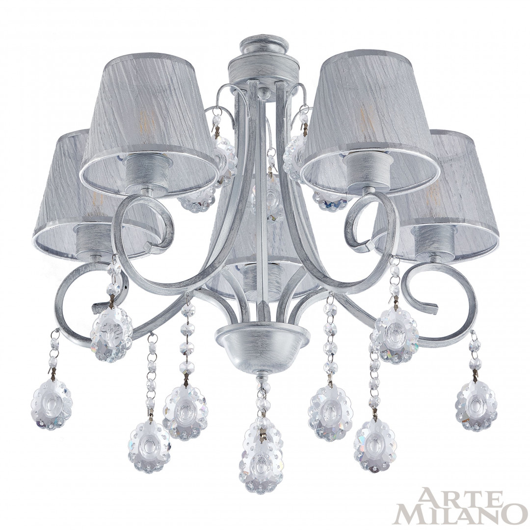 Потолочная люстра Arte Milano Amalfi 337146/5 WT+SL Потолочная люстра Arte Milano Amalfi 337146/5 WT+SL