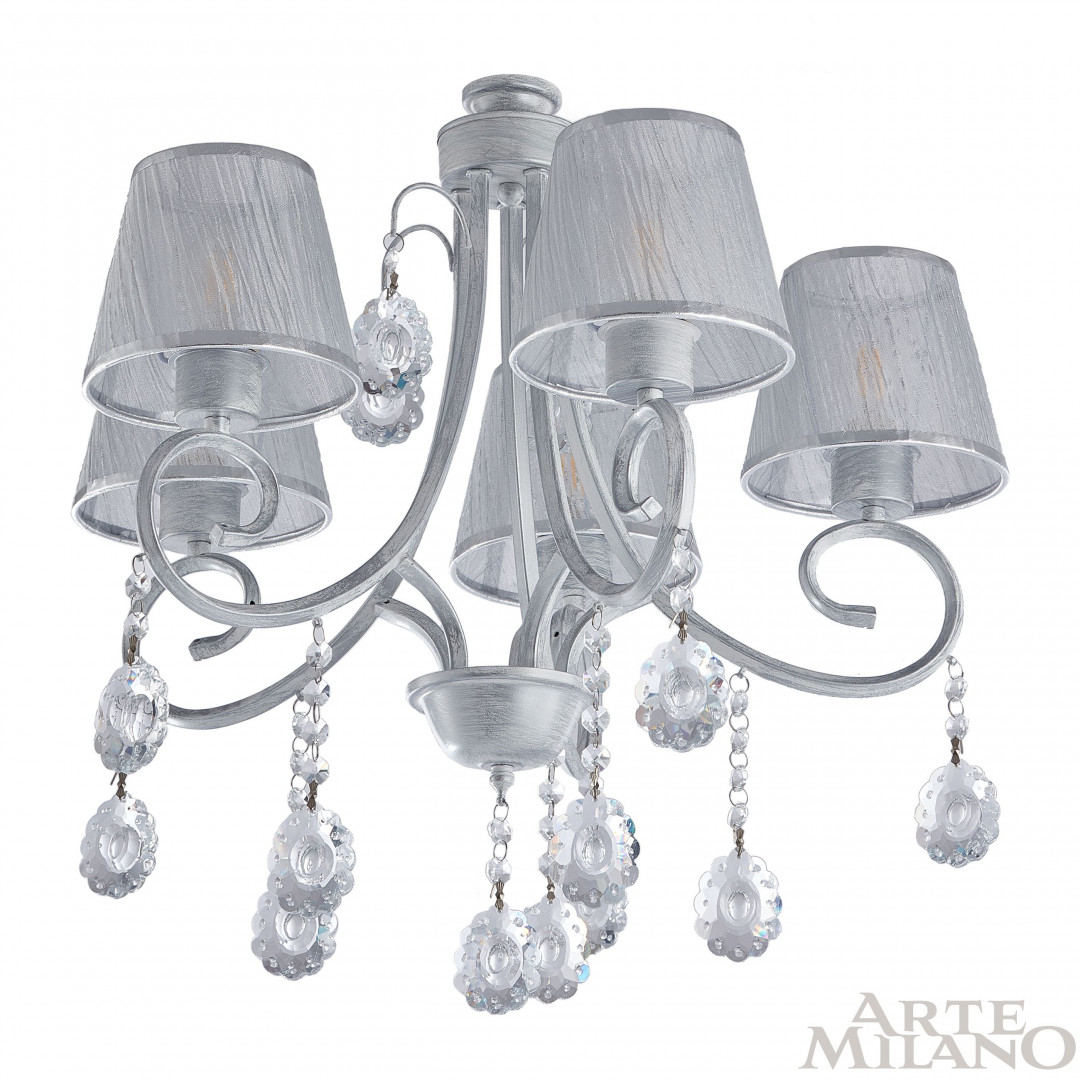 Потолочная люстра Arte Milano Amalfi 337146/5 WT+SL Потолочная люстра Arte Milano Amalfi 337146/5 WT+SL