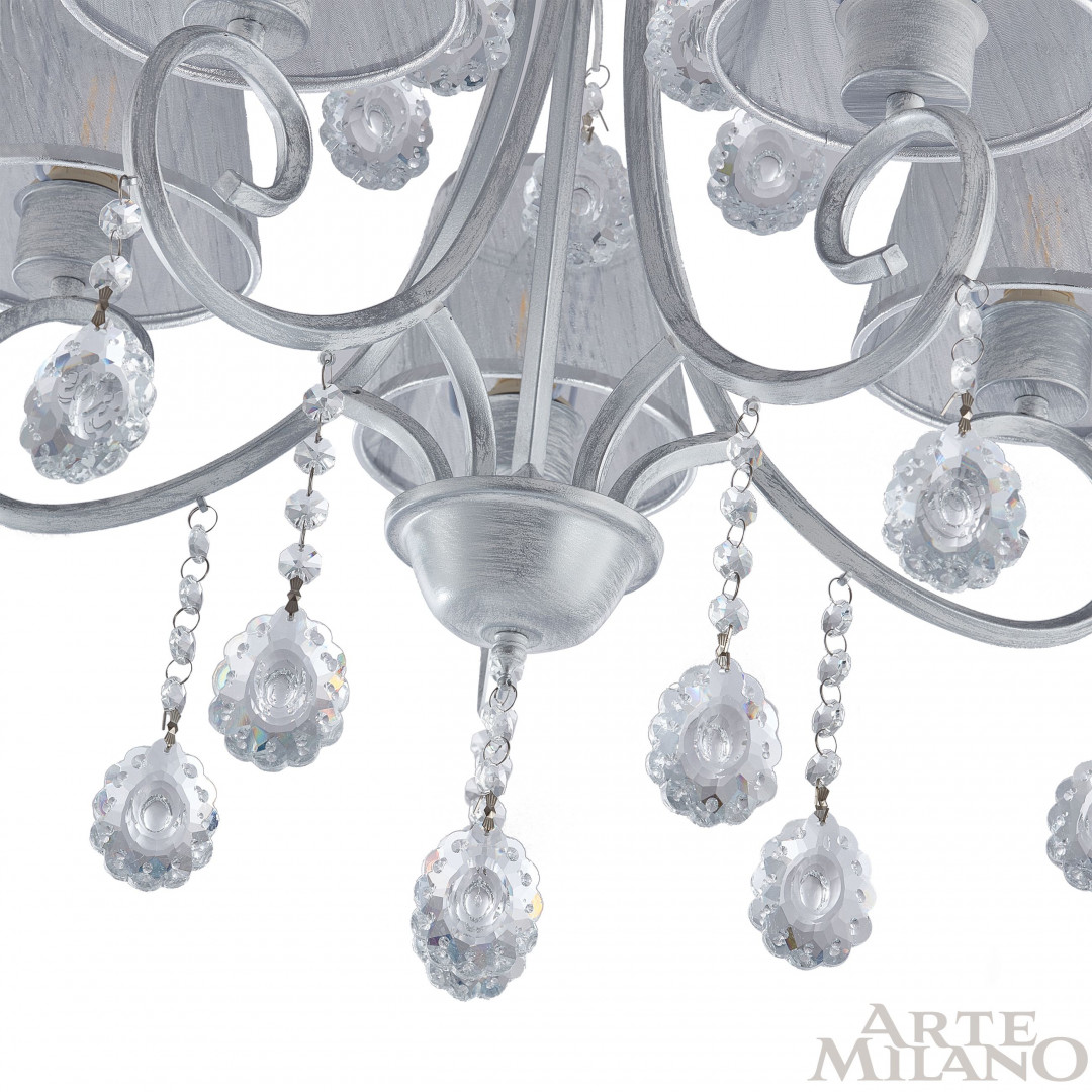 Потолочная люстра Arte Milano Amalfi 337146/5 WT+SL Потолочная люстра Arte Milano Amalfi 337146/5 WT+SL