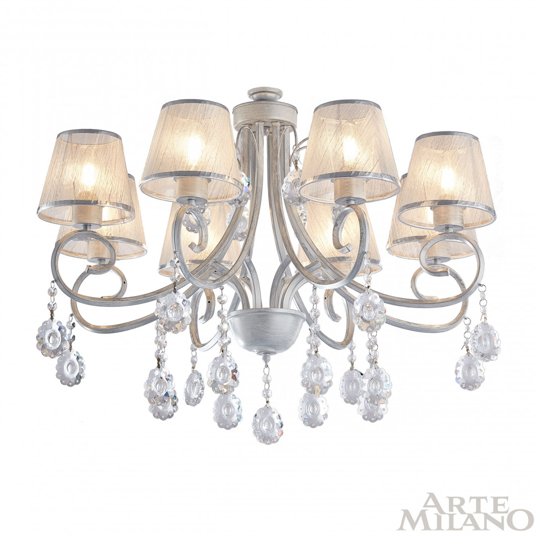 Потолочная люстра Arte Milano Amalfi 337146/8 WT+SL Потолочная люстра Arte Milano Amalfi 337146/8 WT+SL