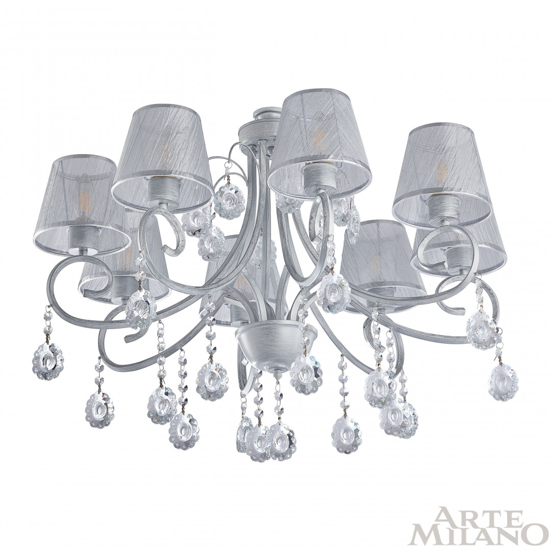 Потолочная люстра Arte Milano Amalfi 337146/8 WT+SL Потолочная люстра Arte Milano Amalfi 337146/8 WT+SL