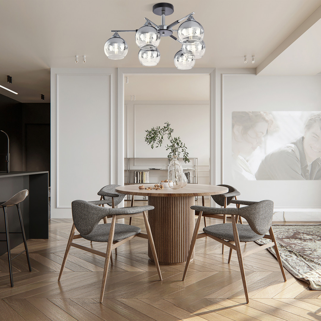 Люстра на штанге Arte Milano Napoli 339354/6 CR+BK Люстра на штанге Arte Milano Napoli 339354/6 CR+BK