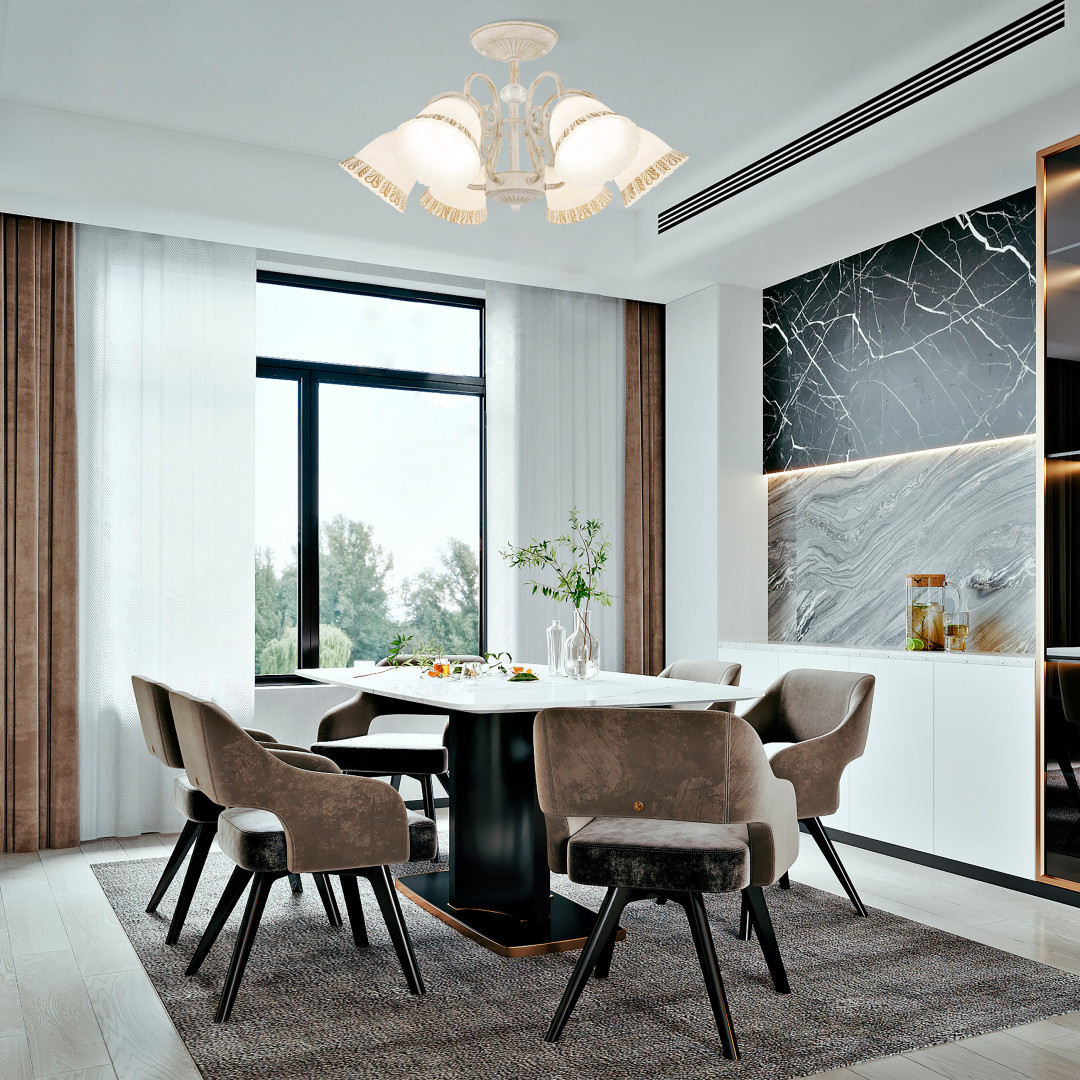Потолочная люстра Arte Milano 340800/6 WT+G Потолочная люстра Arte Milano 340800/6 WT+G