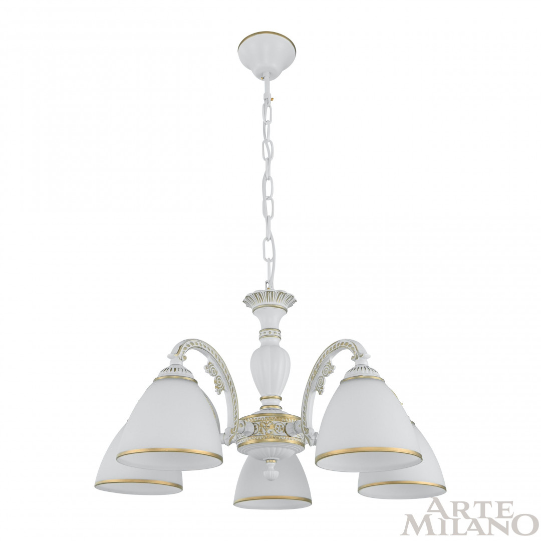Подвесная люстра Arte Milano 340837/5 WT+G Подвесная люстра Arte Milano 340837/5 WT+G