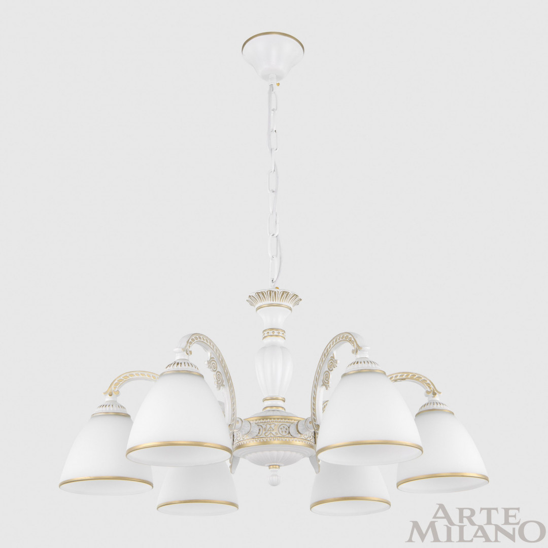 Подвесная люстра Arte Milano 340837/6 WT+G Подвесная люстра Arte Milano 340837/6 WT+G