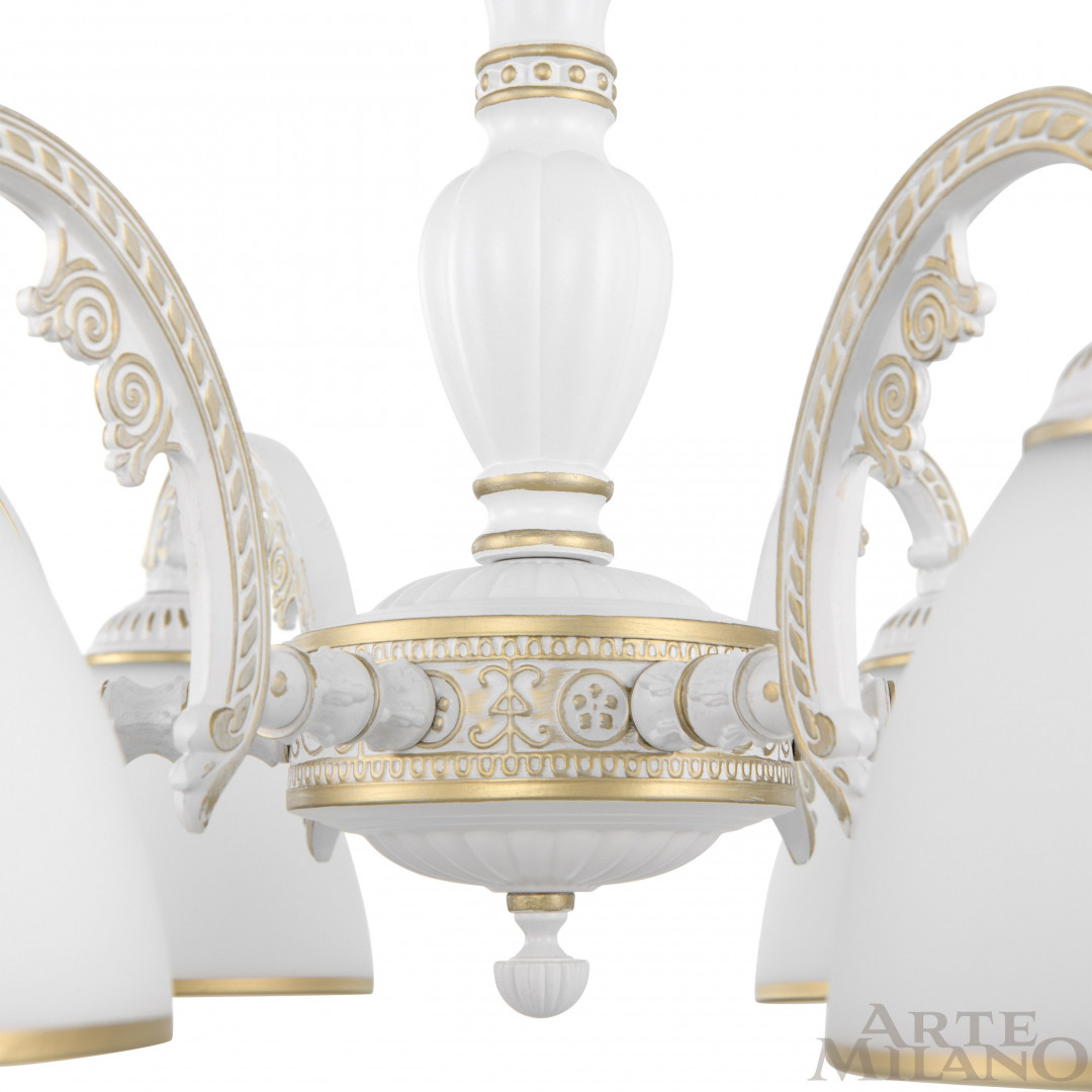Подвесная люстра Arte Milano 340837/6 WT+G Подвесная люстра Arte Milano 340837/6 WT+G