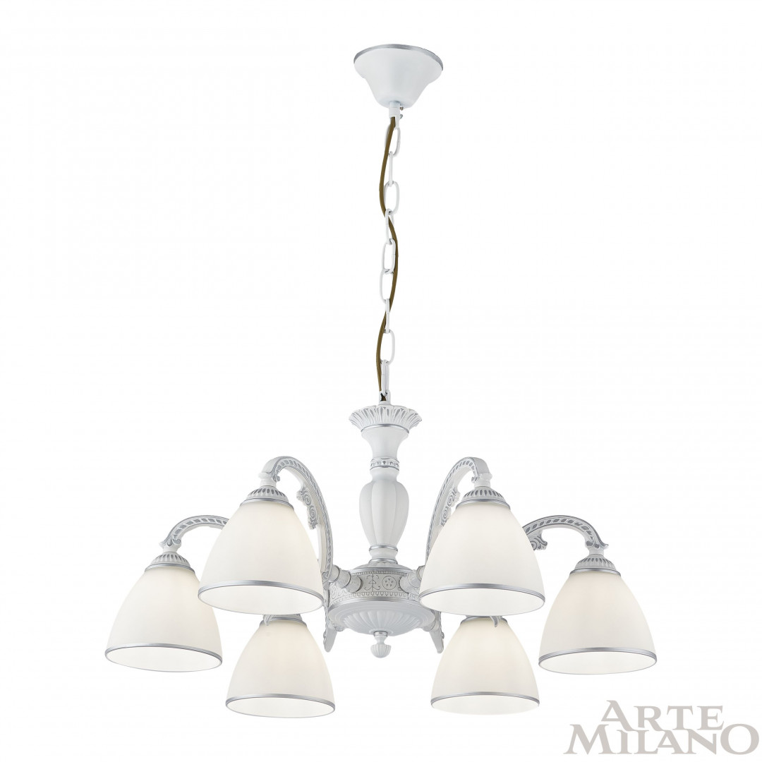 Подвесная люстра Arte Milano 340837/6 WT+SL Подвесная люстра Arte Milano 340837/6 WT+SL