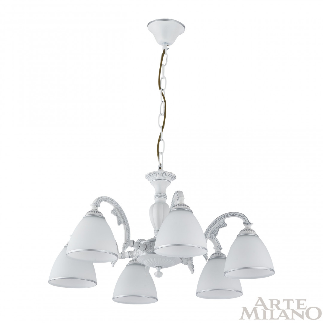 Подвесная люстра Arte Milano 340837/6 WT+SL Подвесная люстра Arte Milano 340837/6 WT+SL