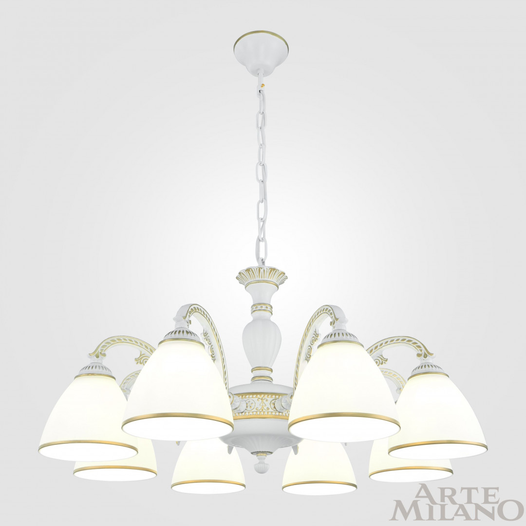 Подвесная люстра Arte Milano 340837/8 WT+G Подвесная люстра Arte Milano 340837/8 WT+G