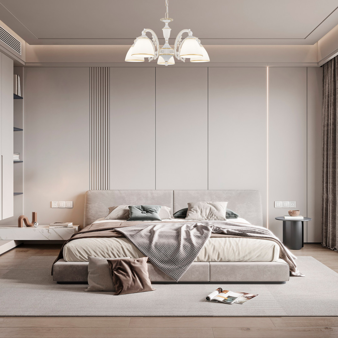 Подвесная люстра Arte Milano 341837/5 WT+G Подвесная люстра Arte Milano 341837/5 WT+G