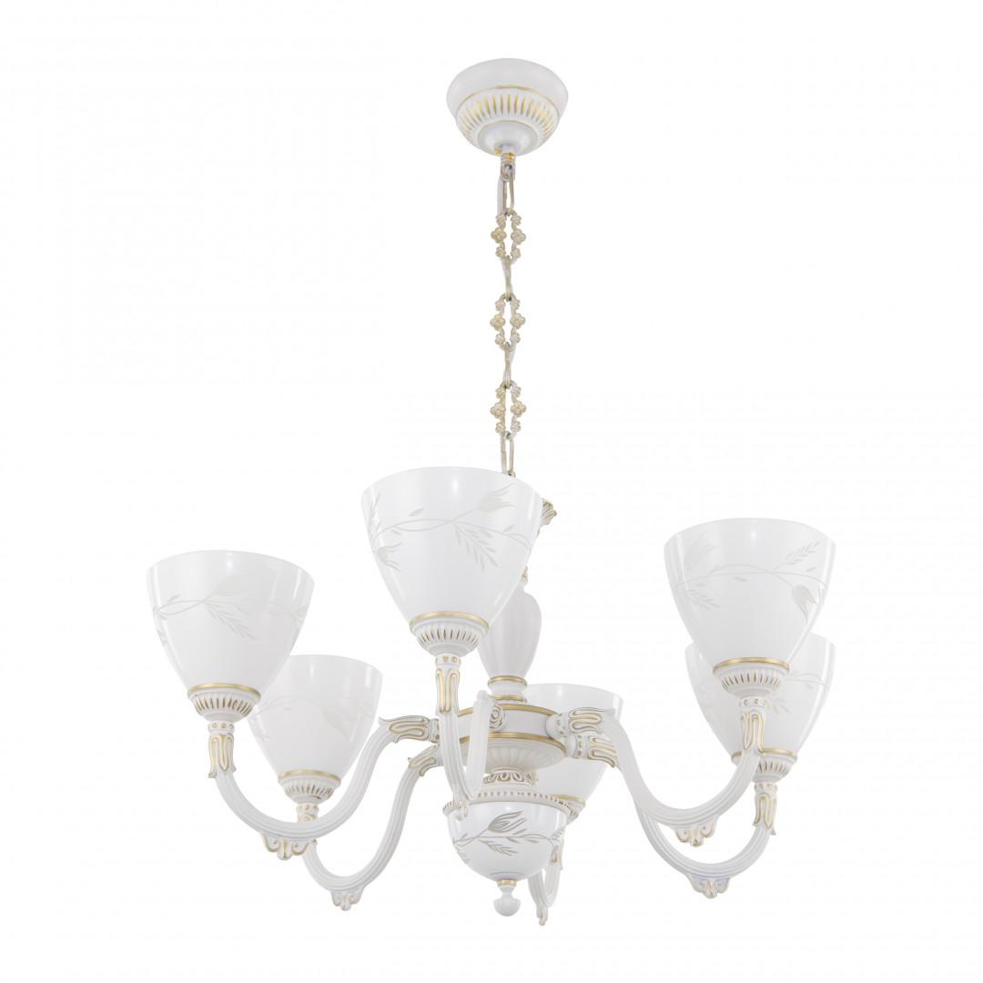 Подвесная люстра Arte Milano 341837/6 WT+G Подвесная люстра Arte Milano 341837/6 WT+G