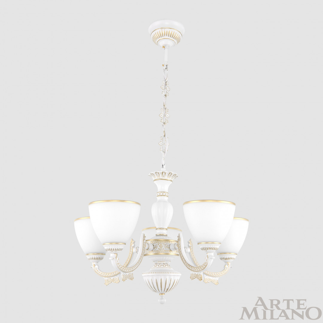 Подвесная люстра Arte Milano 342837/5 WT+G Подвесная люстра Arte Milano 342837/5 WT+G