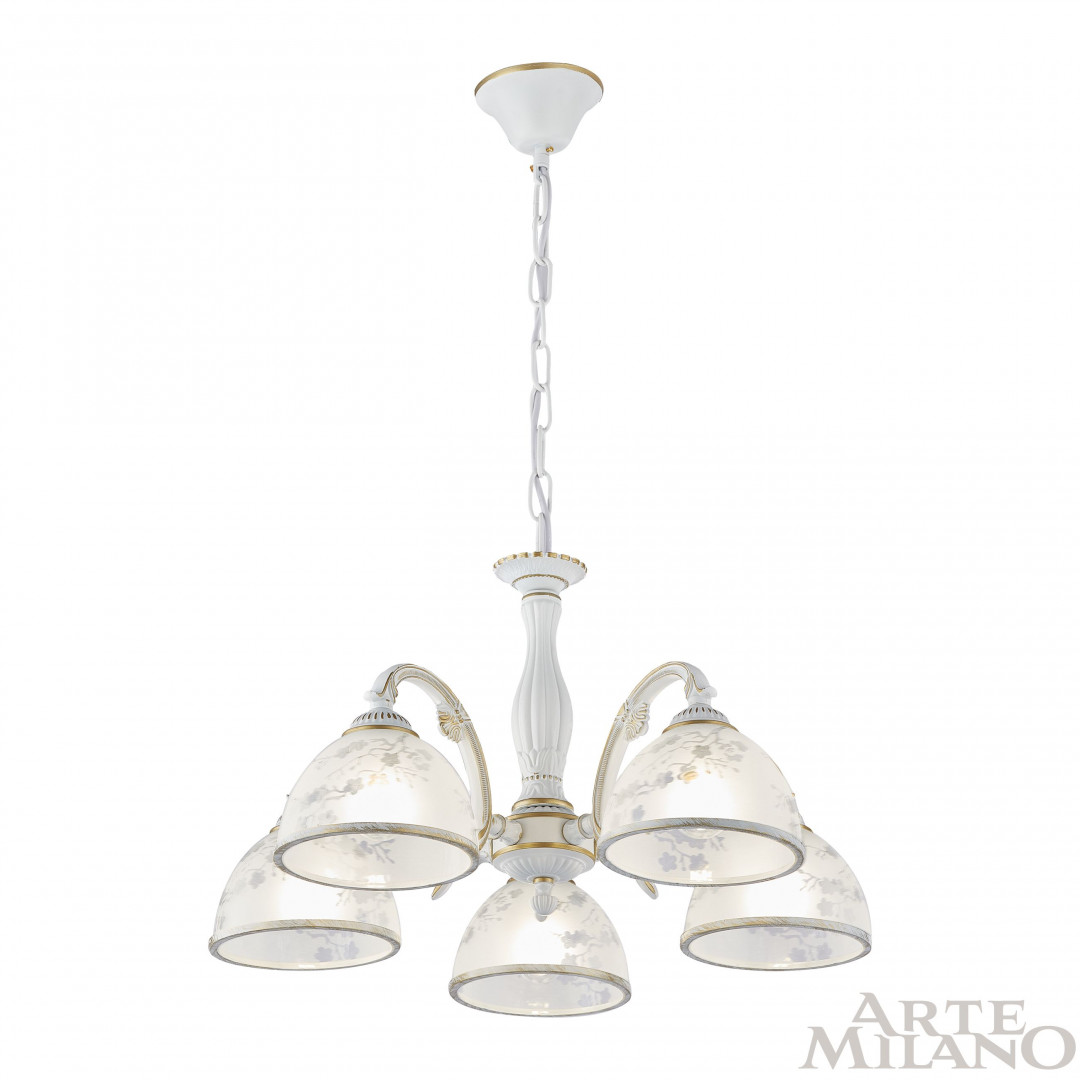 Подвесная люстра Arte Milano 349737/5 WT+G Подвесная люстра Arte Milano 349737/5 WT+G