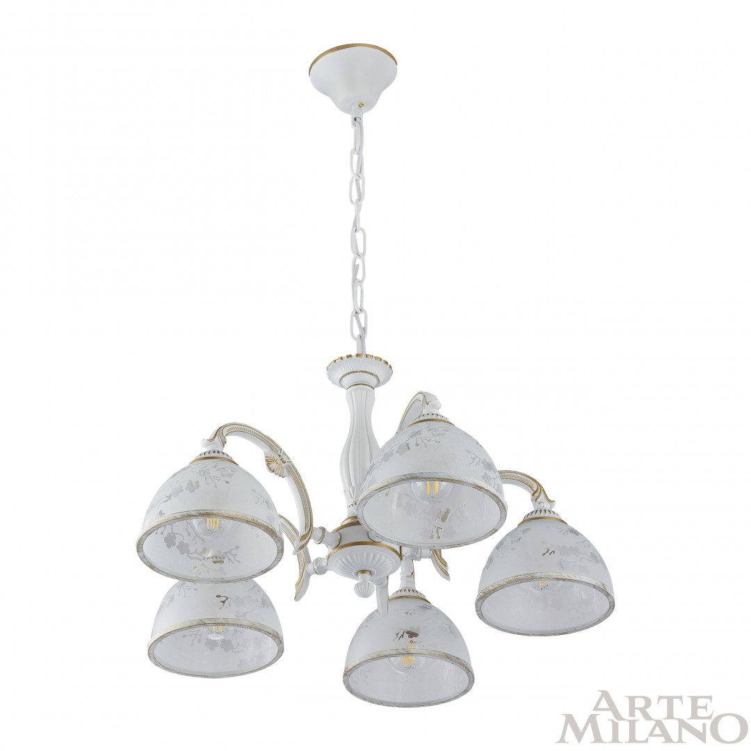 Подвесная люстра Arte Milano 349737/5 WT+G Подвесная люстра Arte Milano 349737/5 WT+G