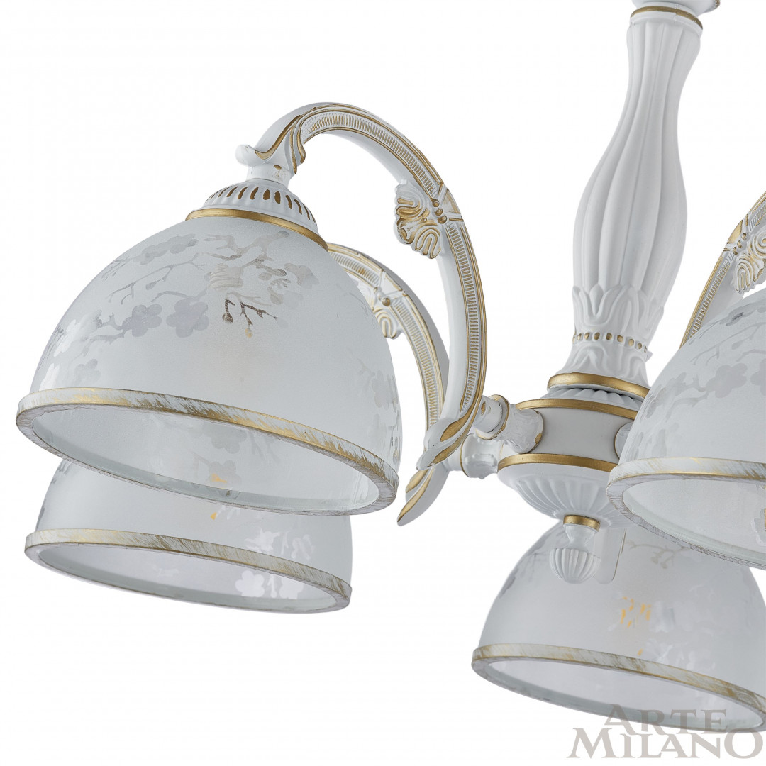Подвесная люстра Arte Milano 349737/5 WT+G Подвесная люстра Arte Milano 349737/5 WT+G