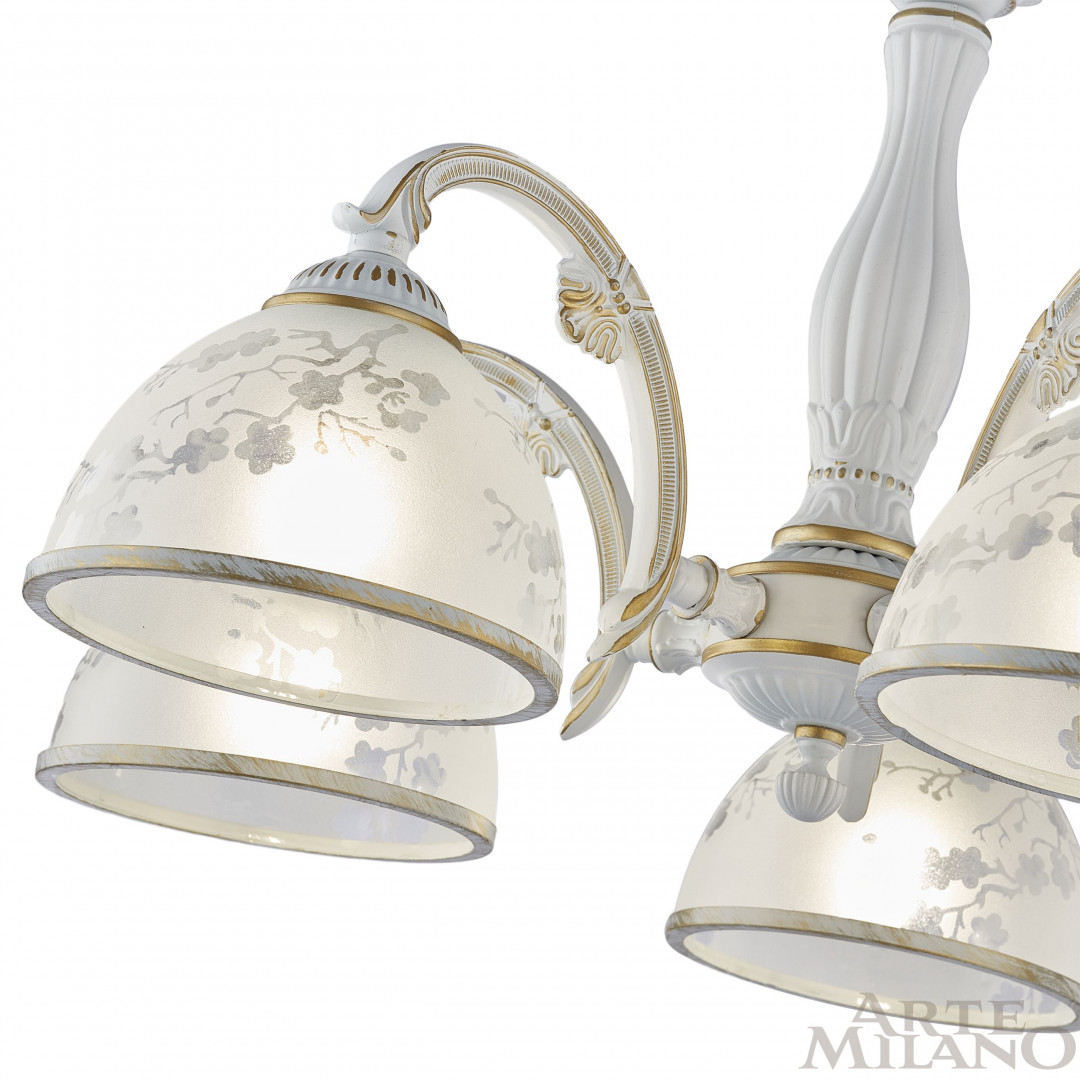 Подвесная люстра Arte Milano 349737/5 WT+G Подвесная люстра Arte Milano 349737/5 WT+G