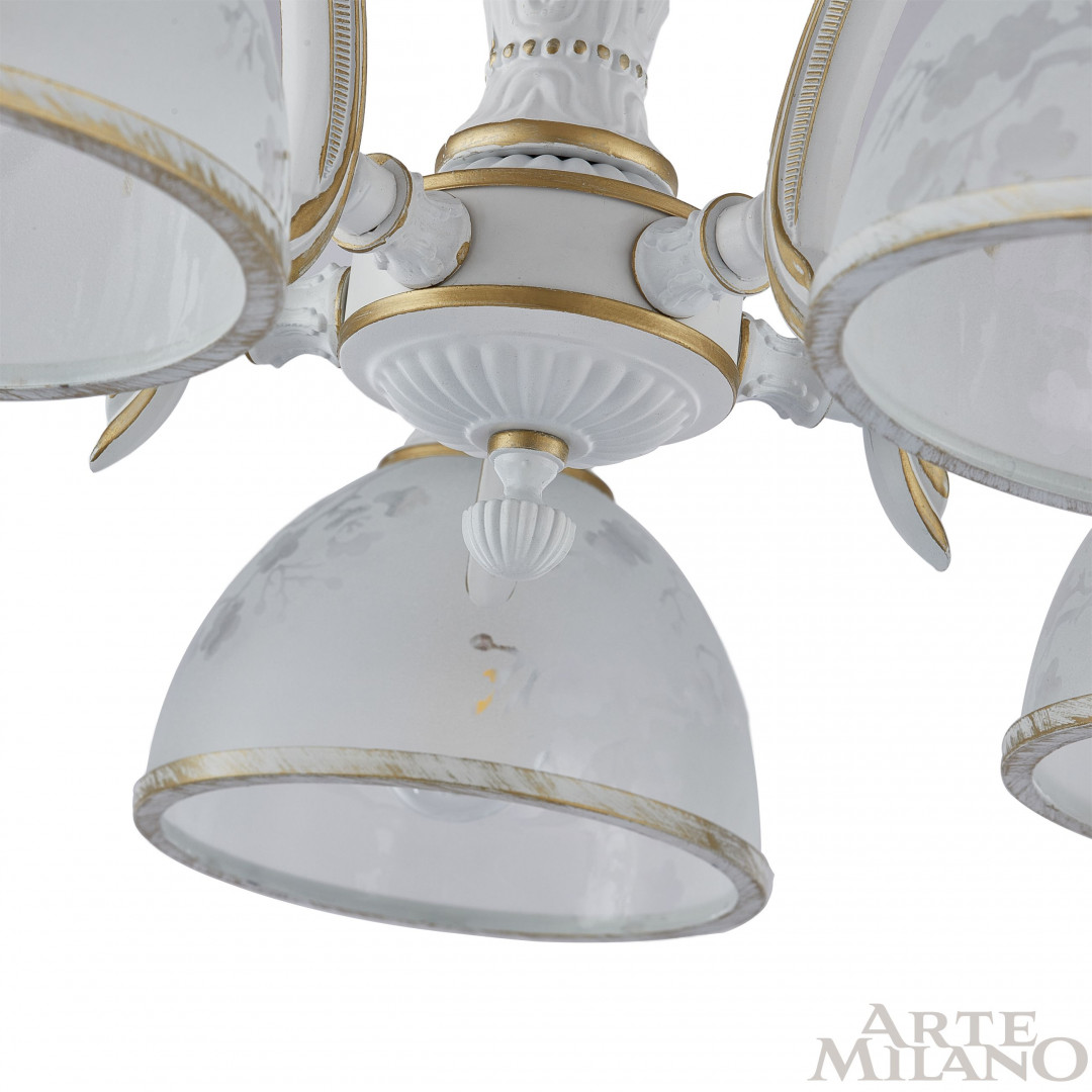 Подвесная люстра Arte Milano 349737/5 WT+G Подвесная люстра Arte Milano 349737/5 WT+G