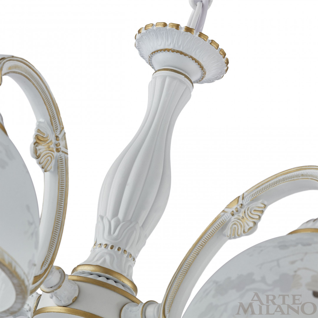 Подвесная люстра Arte Milano 349737/5 WT+G Подвесная люстра Arte Milano 349737/5 WT+G