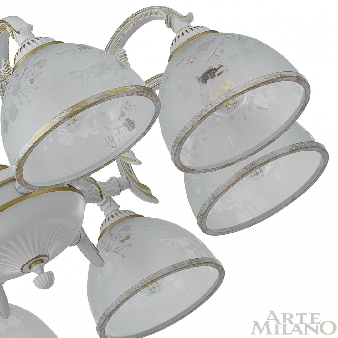 Подвесная люстра Arte Milano 349737/8 WT+G Подвесная люстра Arte Milano 349737/8 WT+G