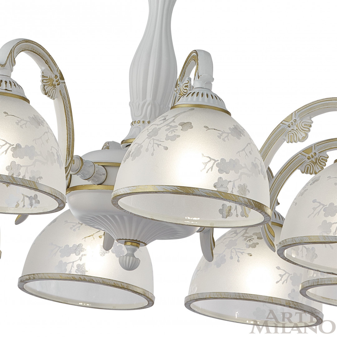 Подвесная люстра Arte Milano 349737/8 WT+G Подвесная люстра Arte Milano 349737/8 WT+G