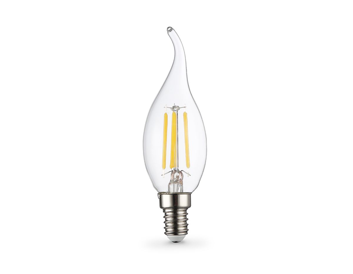 Филаментная светодиодная лампа Ambrella Light Bulbing E14 11W 4000K свеча на ветру 351124 Филаментная светодиодная лампа Ambrella Light Bulbing E14 11W 4000K свеча на ветру 351124
